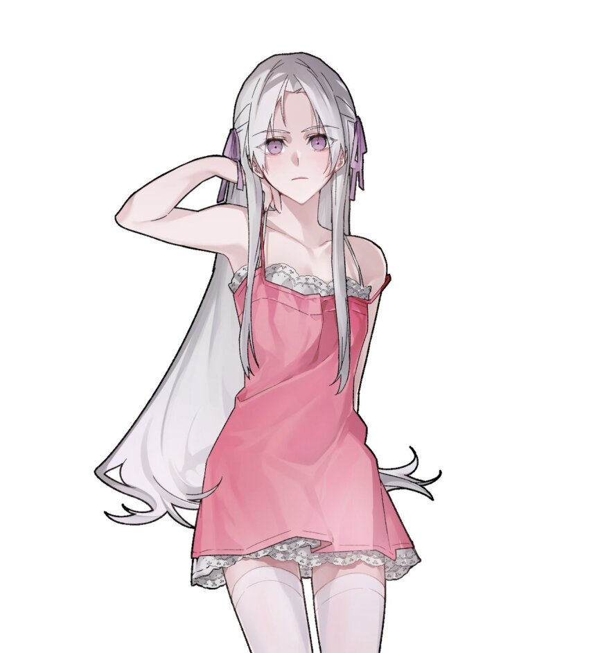 1girl, alternate_costume, arm_up, armpits, bare_arms, blush, breasts, cdgm000