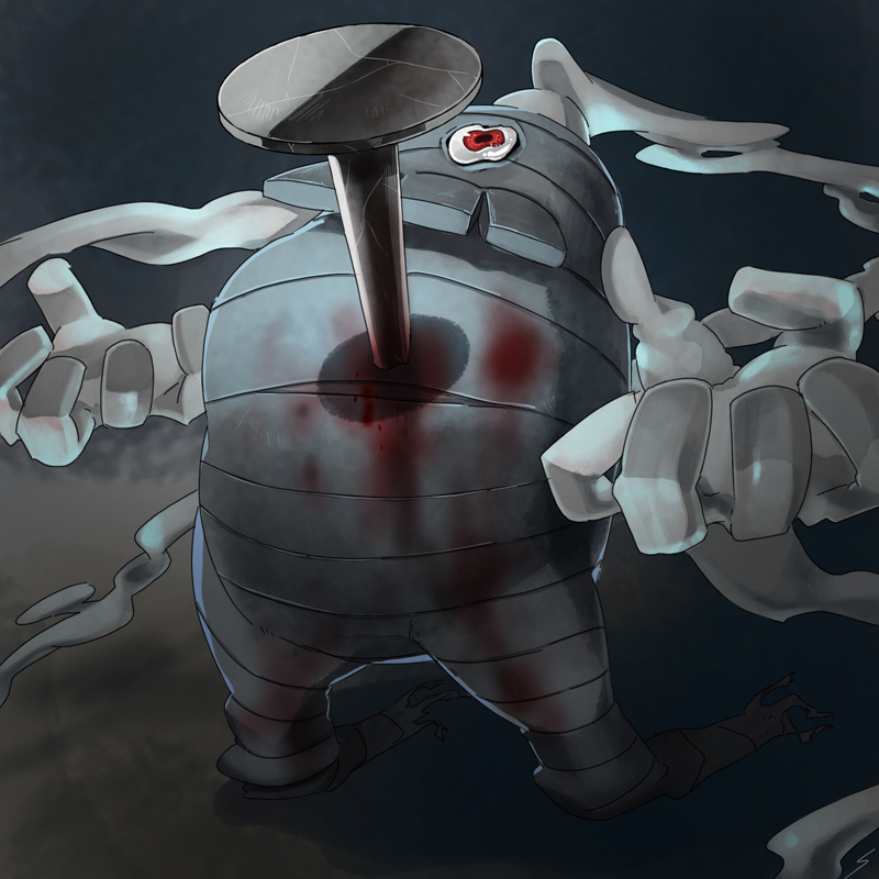 00s, blood, curse_(pokemon), dusclops, gameplay_mechanics, gen_3_pokemon, nail_(hardware), nintendo