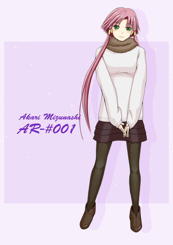 00s, 1girl, aria_(manga), black_pantyhose, casual, fashion, female_focus, green_eyes