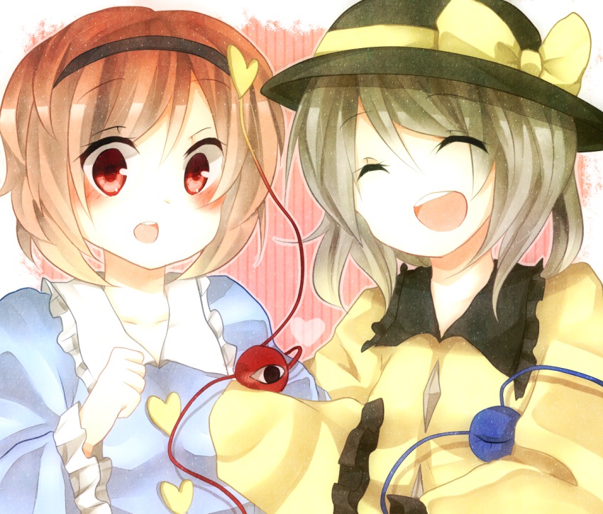 2girls, ^_^, bad_id, bad_pixiv_id, closed_eyes, eyeball, female_focus, grey_hair