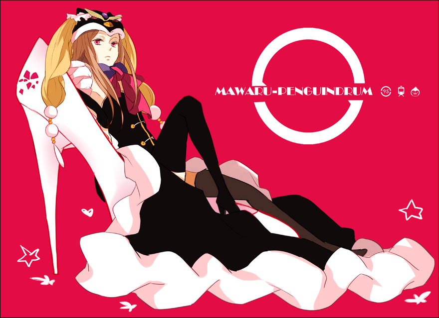 10s, 1girl, amane_mio, animal_hat, black_thighhighs, boots, brown_hair, copyright_name