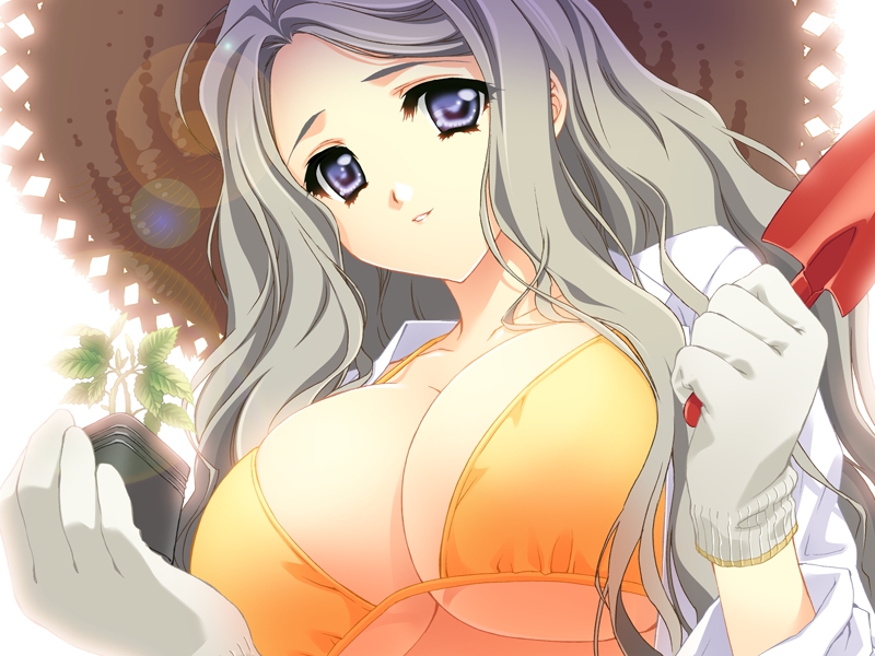 1girl, bikini, bloom, blue_eyes, breasts, carnelian, cleavage, female_focus