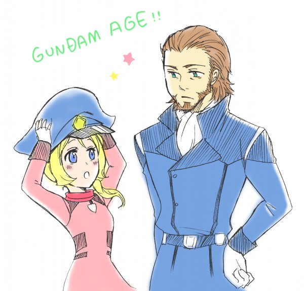 10s, beard, blonde_hair, brown_hair, emily_armond, facial_hair, green_eyes, grodek_ainoa