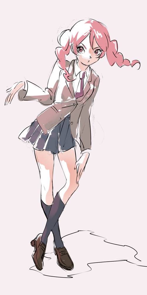 1girl, braid, gouenji_yuuka, inazuma_eleven, inazuma_eleven_(series), inazuma_eleven_go, long_hair, necktie