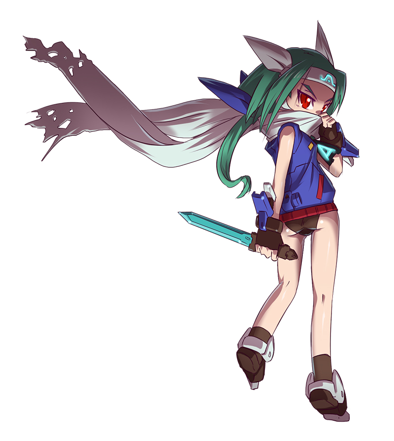 10s, bare_shoulders, glowing, green_hair, gundam, gundam_age, gundam_age-1, gundam_age-1_spallow