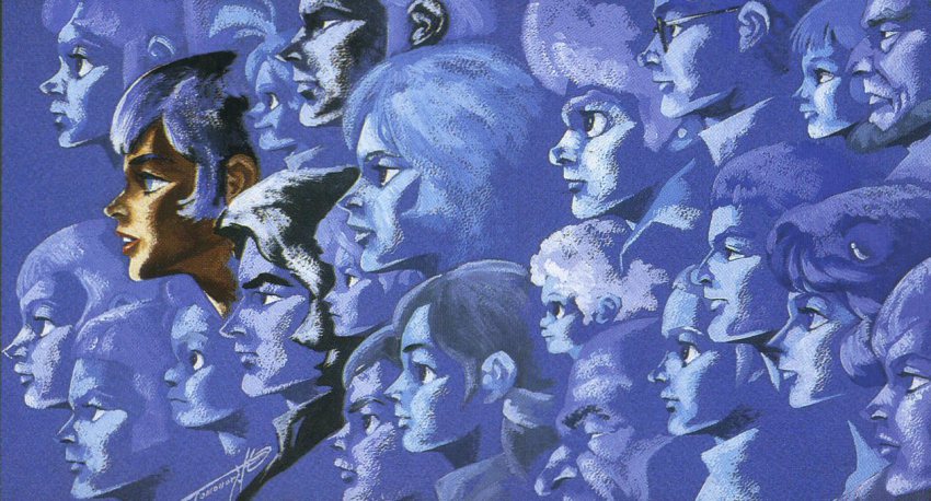 1970s_(style), 1980s_(style), 6+boys, 6+girls, afro, bes_jordan, cosmo_yuki, densetsu_kyojin_ideon