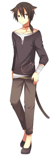 1boy, animal_ears, bell, cat_boy, cat_ears, cat_tail, choker, collar