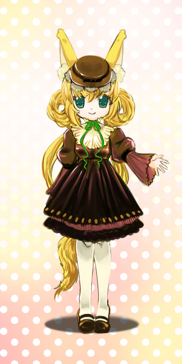 1girl, animal_ears, blonde_hair, cat_ears, cat_tail, female_focus, green_eyes, hat