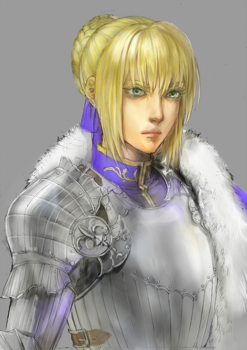 1girl, adapted_costume, armor, artoria_pendragon_(fate), bad_id, bad_pixiv_id, blonde_hair, cape