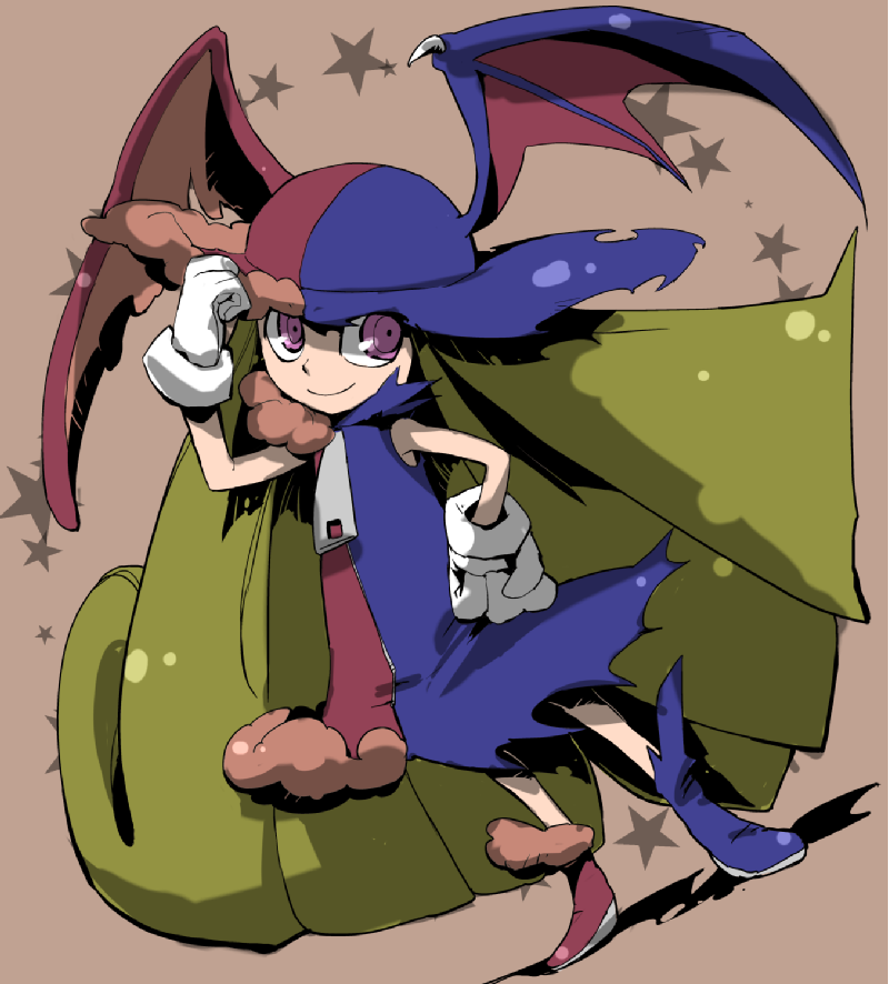 1girl, asymmetrical_clothes, asymmetrical_footwear, dutch_angle, female_focus, gloves, hand_on_own_hip, hani_kuraun