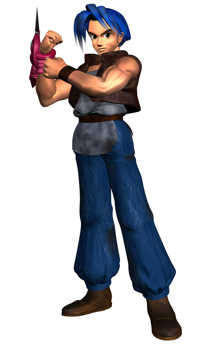 1boy, 3d, belt, blazer, blue_hair, brown_eyes, eyebrows, gauntlets