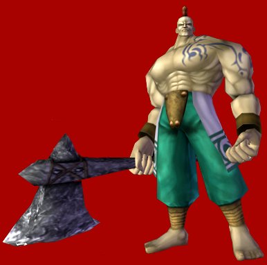 1boy, 3d, axe, ayne, barefoot, full_body, legaia_2_duel_saga, legaia_densetsu