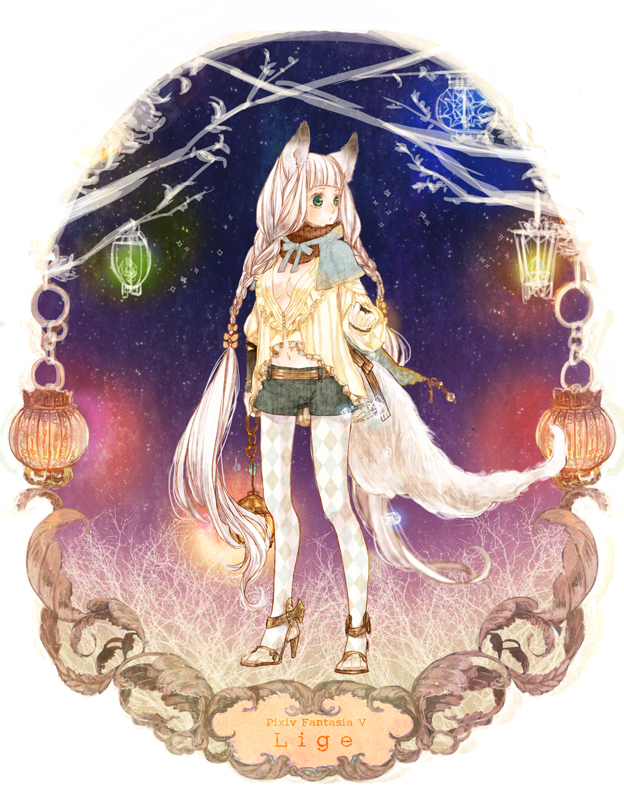 1girl, animal_ears, argyle_clothes, argyle_pantyhose, bad_id, bad_pixiv_id, blunt_bangs, braid