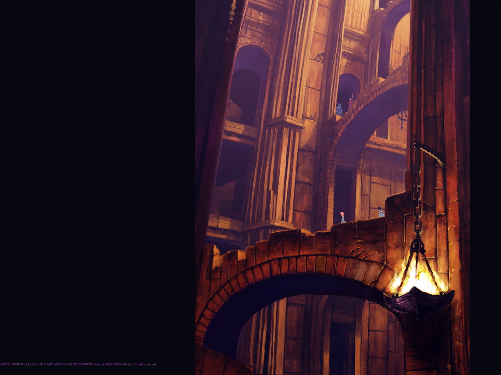 1boy, 2girls, arch, aria_vancleef, armor, black_hair, border, bow