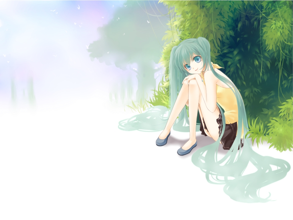 1girl, aqua_eyes, aqua_hair, female_focus, hatsune_miku, long_hair, sitting, skirt