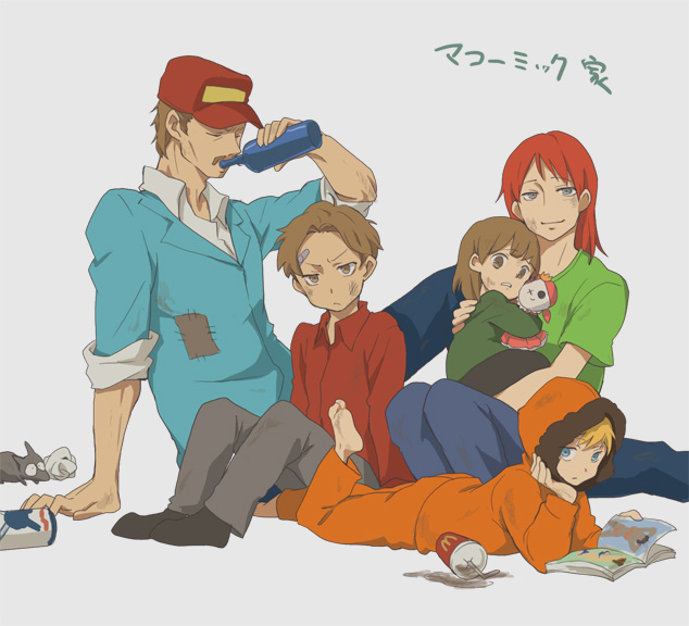 age_difference, carol_mccormick, family, father_and_child, father_and_daughter, father_and_son, hat, kenny_mccormick, mother_and_child, mother_and_daughter, mother_and_son, parent_and_child, siblings, size_difference, south_park, stuart_mccormick