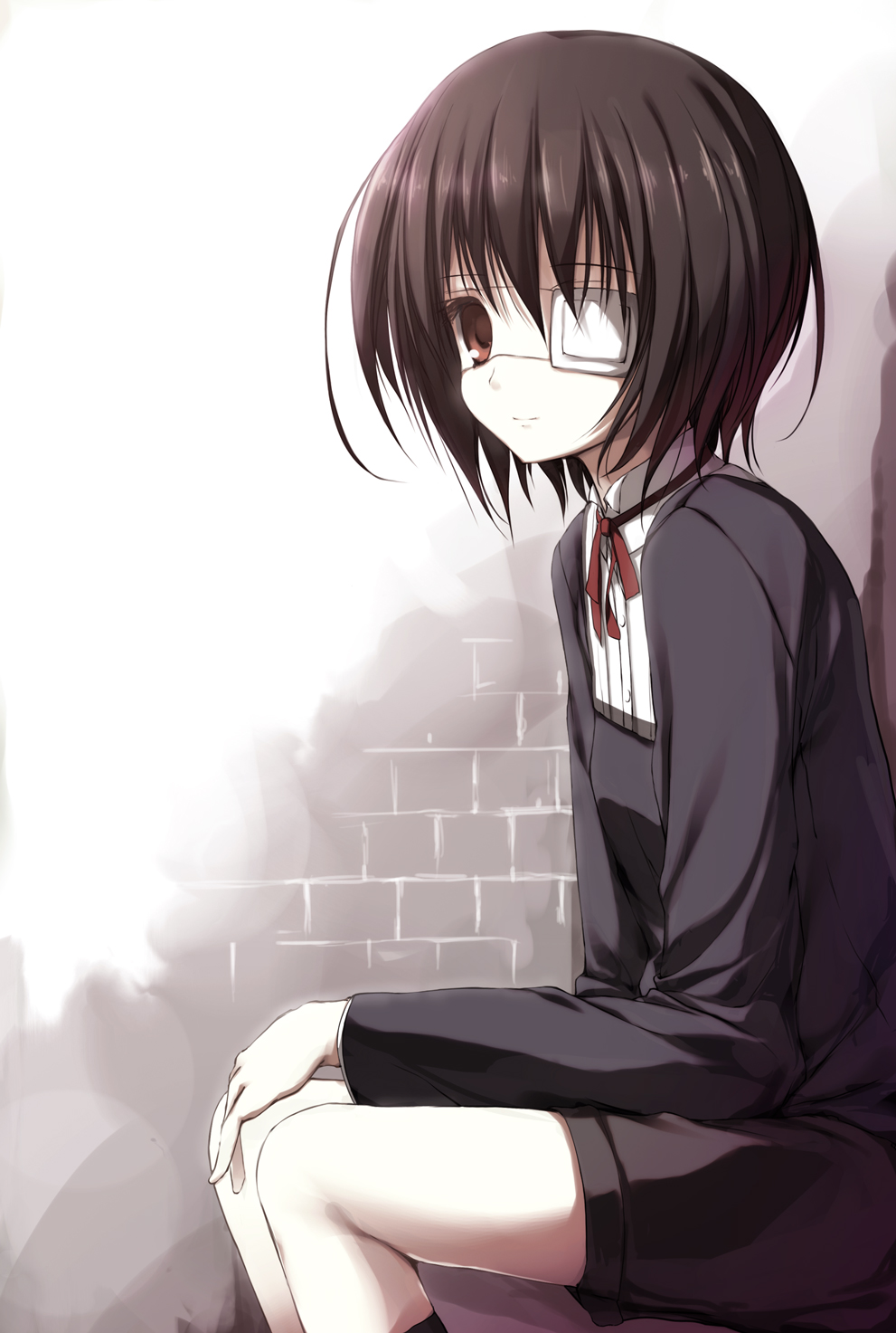 10s, 1girl, another, bad_id, bad_pixiv_id, black_hair, eyepatch, highres