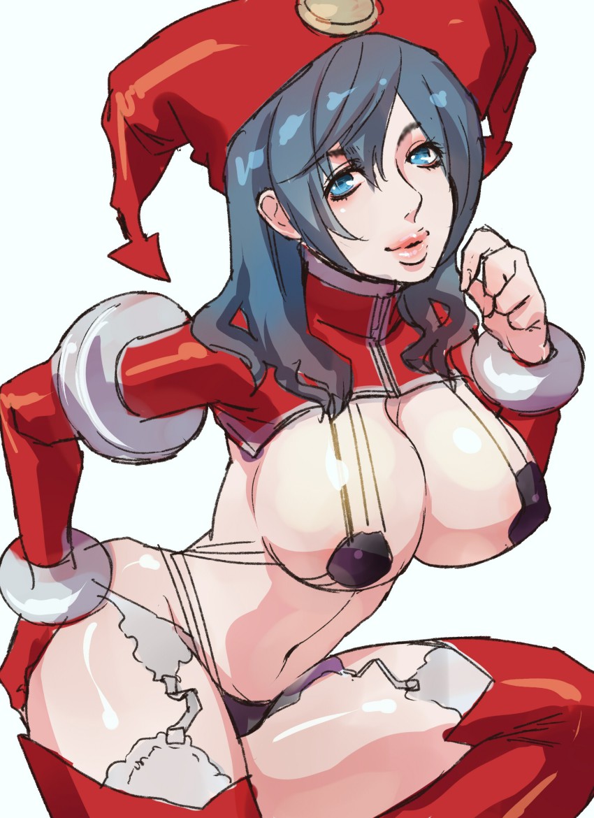 absurdres, bastard!!, blue_eyes, breasts, highres, katou_teppei, large_breasts, long_hair