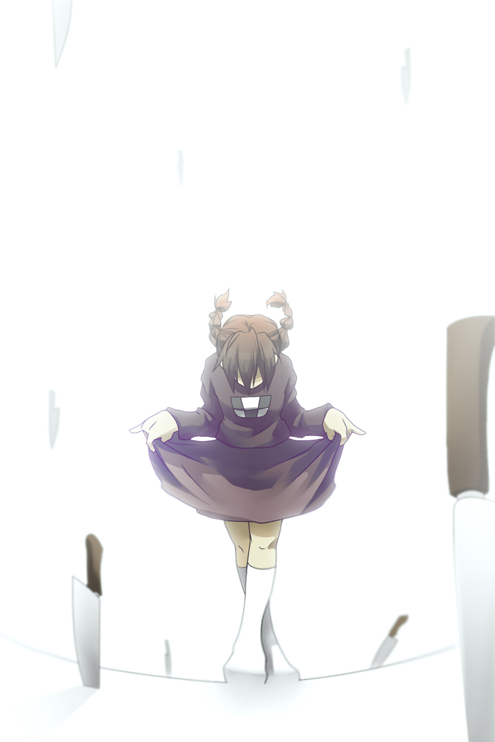 1girl, bad_id, bad_pixiv_id, braid, clothes_lift, crossed_legs, curtsey, dakkarubi