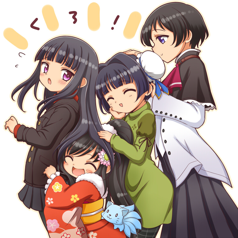 10s, amatsuka_mizore, amatsuka_mizuki, amatsuka_seika, amatsuka_urara, baby_princess, black_hair, blue_eyes