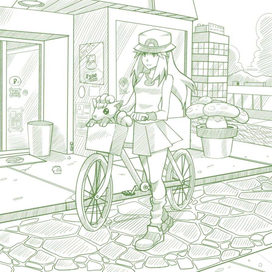 00s, 1990s_(style), 1girl, baseball_cap, basket, bicycle, building, door
