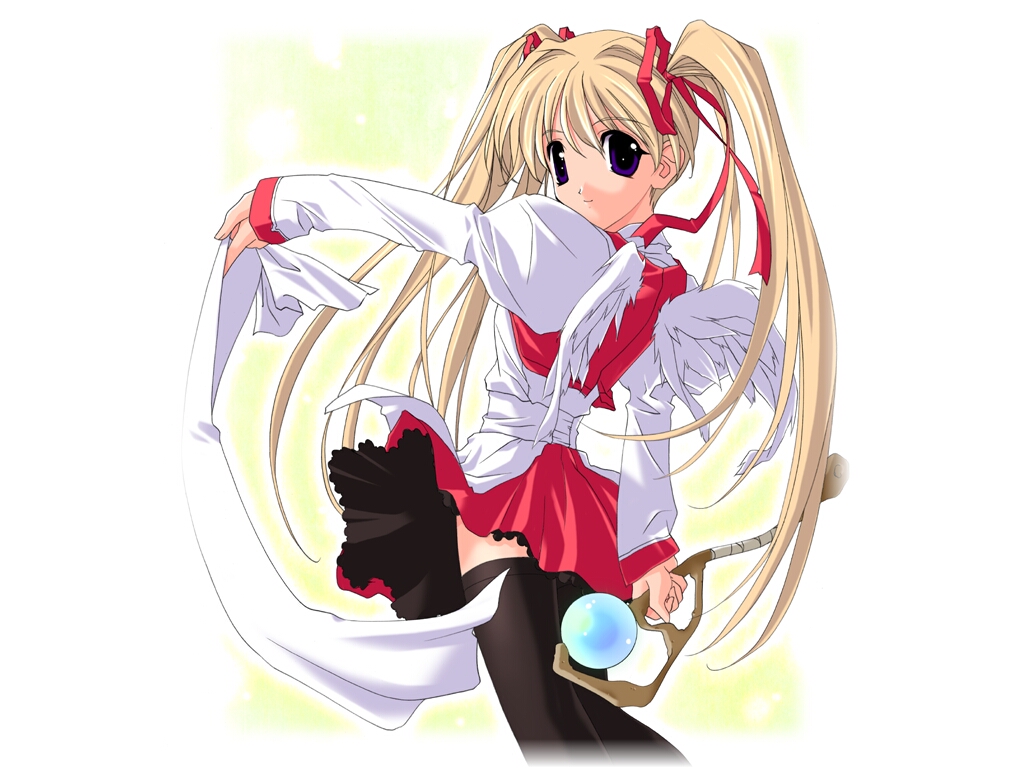 00s, blonde_hair, happy_lesson, sasaki_mutsumi, shitenno_uzuki, solo, thighhighs, twintails, wings