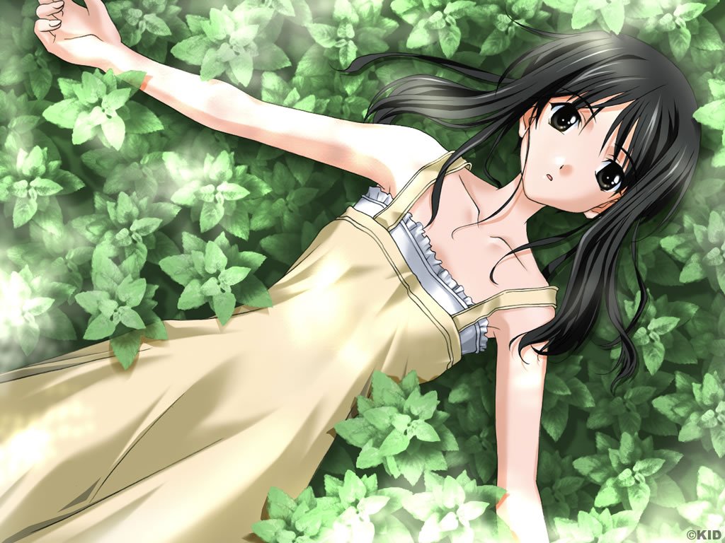 1girl, :o, armpits, black_hair, blush, brown_eyes, collarbone, dappled_sunlight