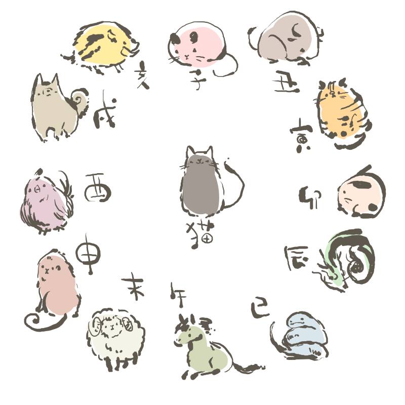 bad_id, bad_pixiv_id, bird, boar, boar_(chinese_zodiac), bull, cat, chinese_zodiac