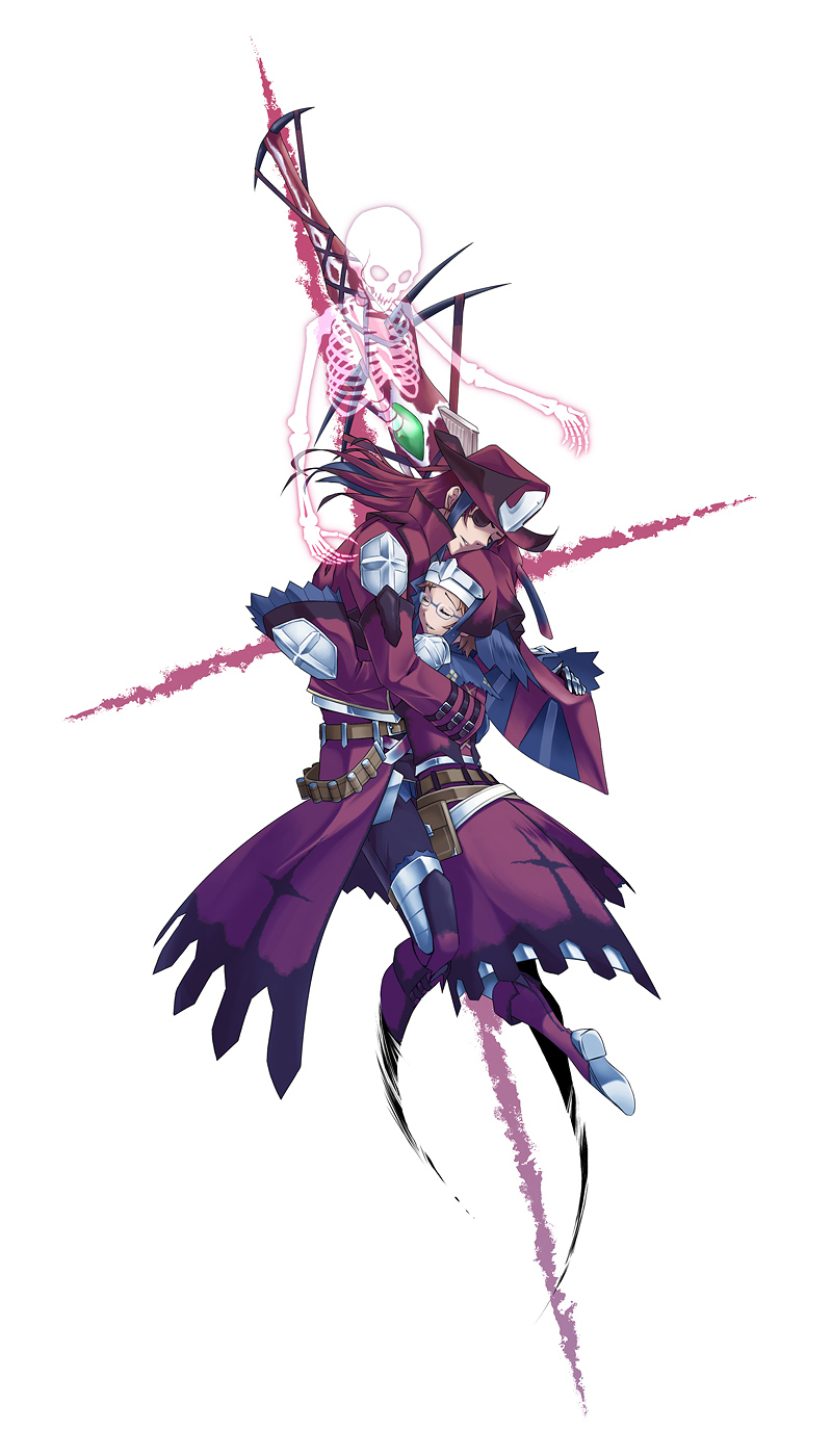 bad_id, bad_pixiv_id, capcom, eyepatch, gigginox_(armor), glasses, highres, hug