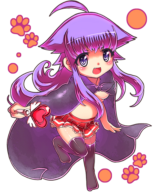 1girl, animal_ears, breasts, cape, female_focus, large_breasts, nishima_yuuya, solo, thighhighs, underboob