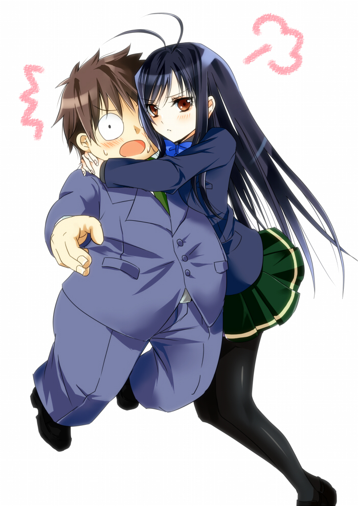 10s, 1boy, 1girl, ^^^, accel_world, antenna_hair, arita_haruyuki, bad_id