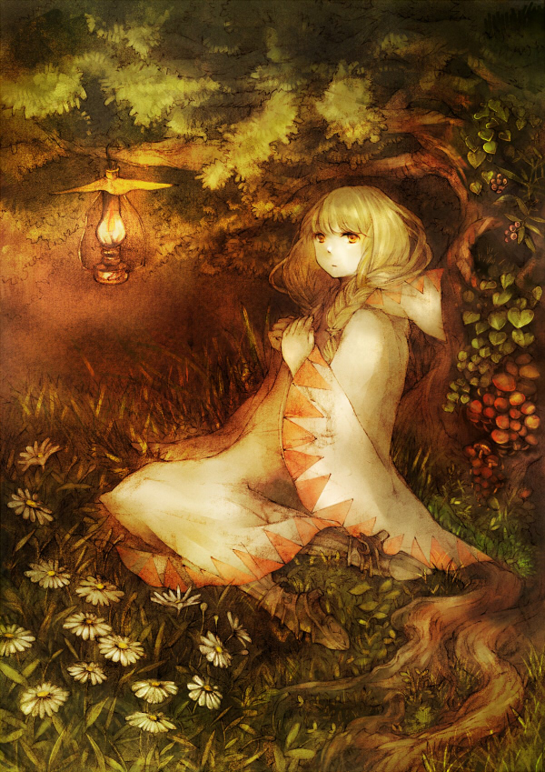 1girl, ankoro, blonde_hair, braid, female_focus, final_fantasy, final_fantasy_tactics, flower