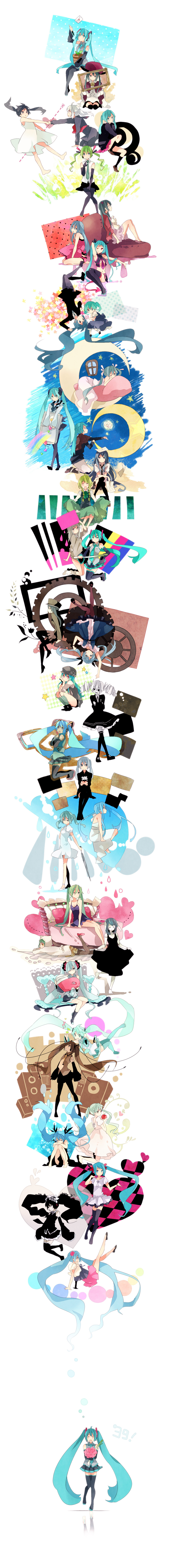 1925_(vocaloid), 6+girls, absurdres, bad_id, bad_pixiv_id, cat_food_(vocaloid), clock_lock_works_(vocaloid), detached_sleeves