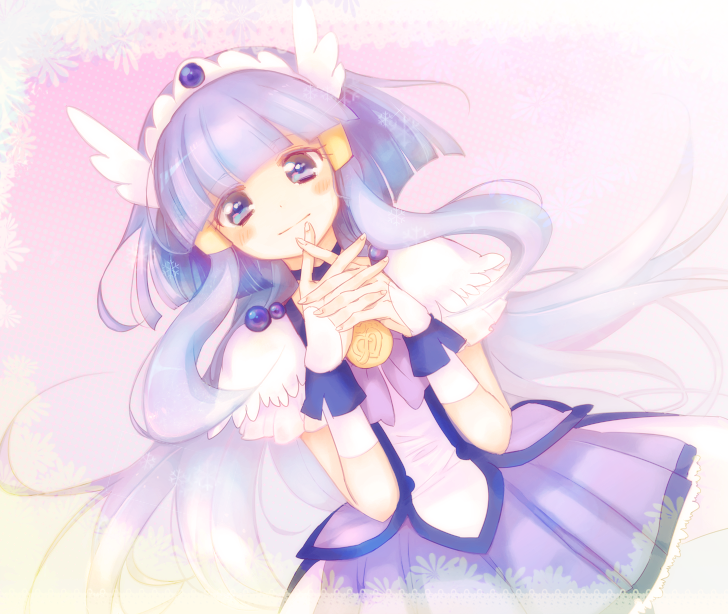 10s, 1girl, aoki_reika, bad_id, bad_pixiv_id, blue_dress, blue_eyes, blue_hair