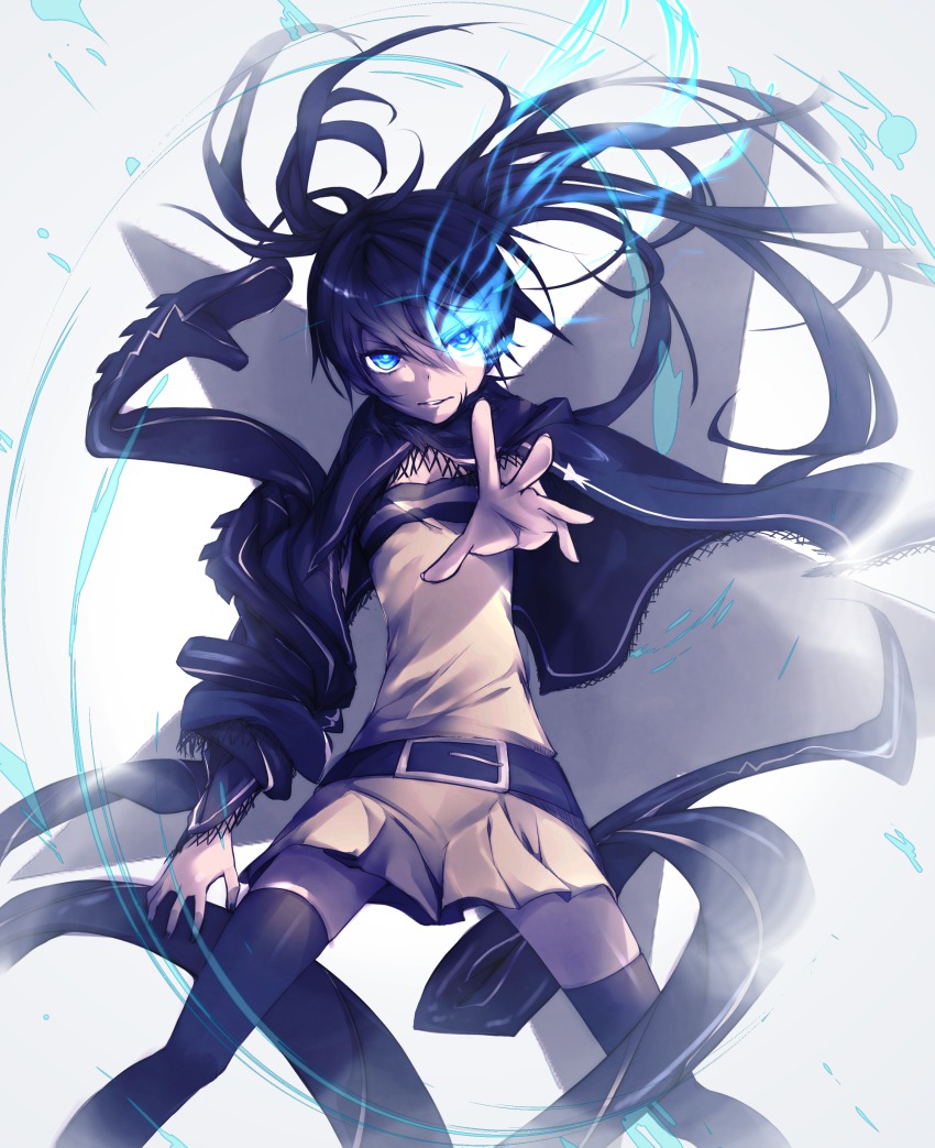 10s, 1girl, absurdres, black_hair, black_rock_shooter, black_rock_shooter:_innocent_soul, black_rock_shooter_(character), blue_eyes
