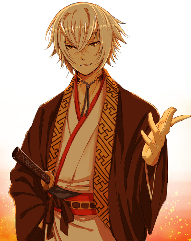 10s, 1boy, bad_id, bad_pixiv_id, hakuouki_shinsengumi_kitan, horns, japanese_clothes, kazama_chikage