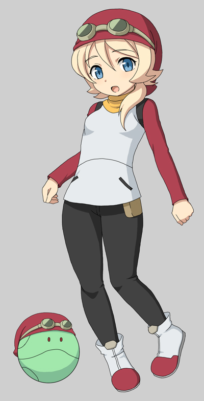 1girl, blonde_hair, blue_eyes, cosplay, dique_gunhale, dique_gunhale_(cosplay), emily_armond, goggles