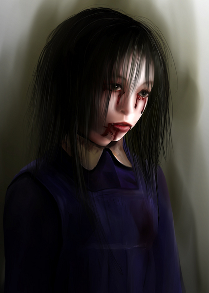 1girl, alessa_gillespie, blood, dark_alessa, female_focus, image_sample, itsuki_(ituki4), ituki_(pixiv87564), konami, pixiv_sample, portrait, resized, school_uniform, silent_hill, silent_hill_(movie), silent_hill_(series), solo