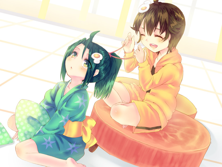 10s, 2girls, aged_down, araragi_karen, araragi_tsukihi, bad_id, bad_pixiv_id, black_hair