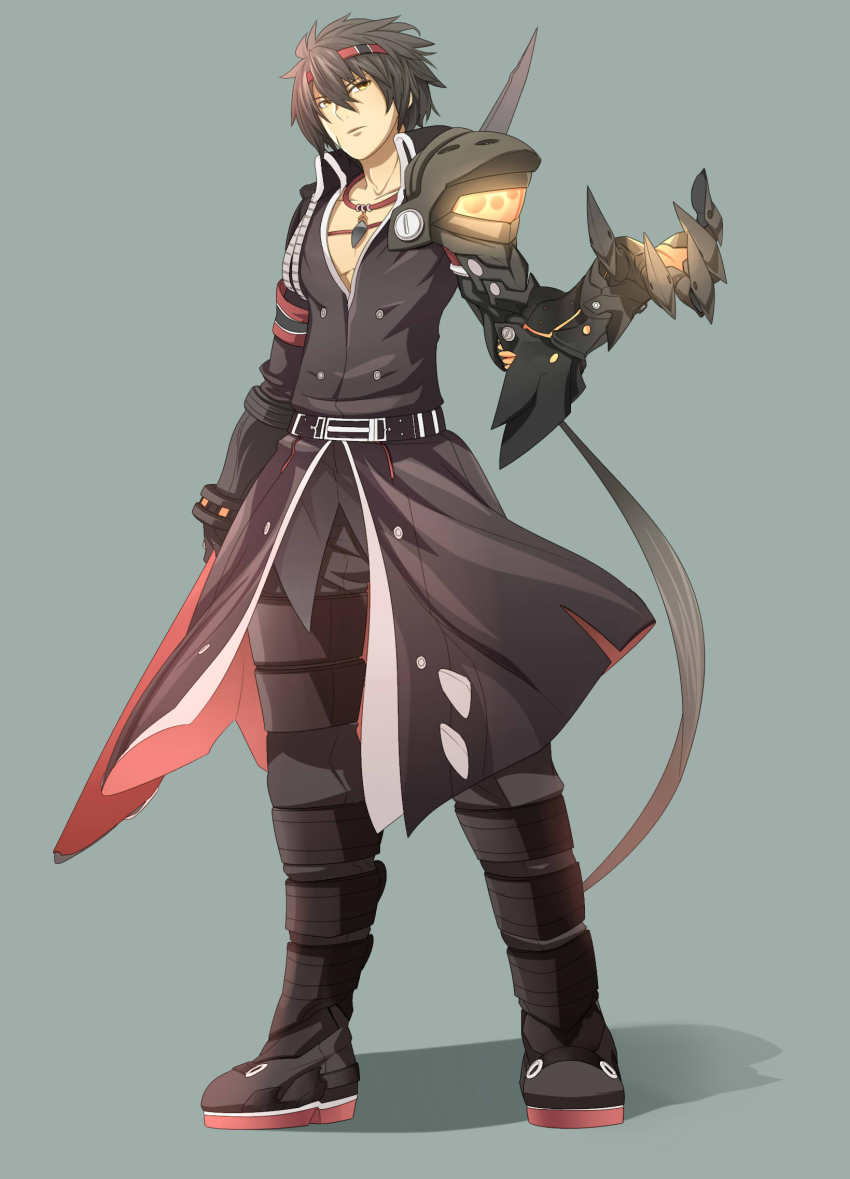 1boy, bad_id, bad_pixiv_id, belt, black_hair, black_pants, boots, coat