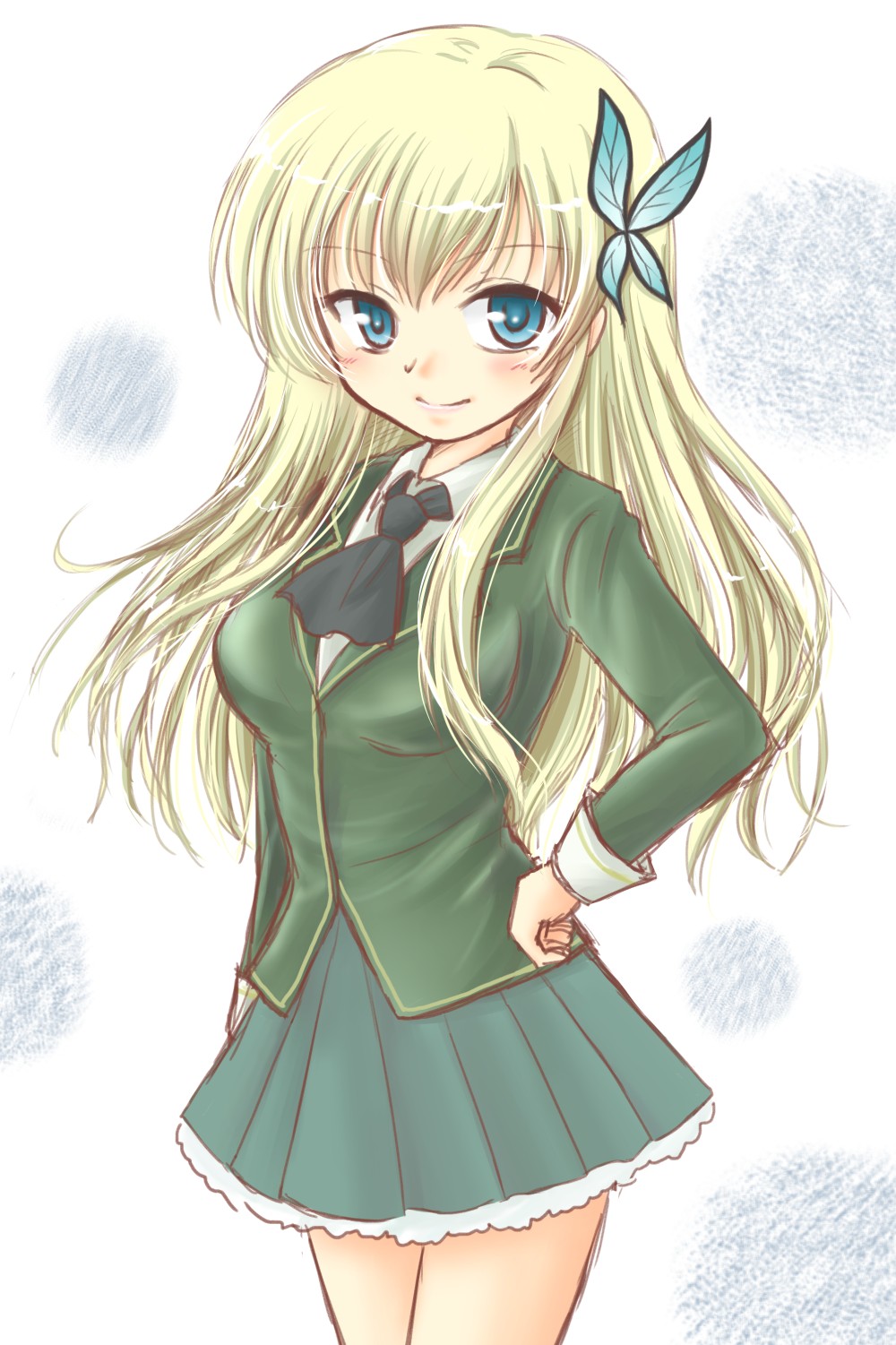 10s, 1girl, akihara_ryo, akihara_ryou, aqua_eyes, ascot, blonde_hair, boku_wa_tomodachi_ga_sukunai