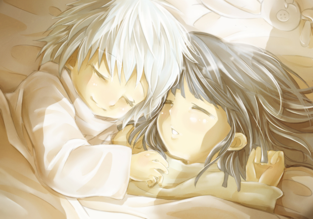 2boys, alluka_zoldyck, androgynous, bad_id, bad_pixiv_id, black_hair, brothers, dollyly21
