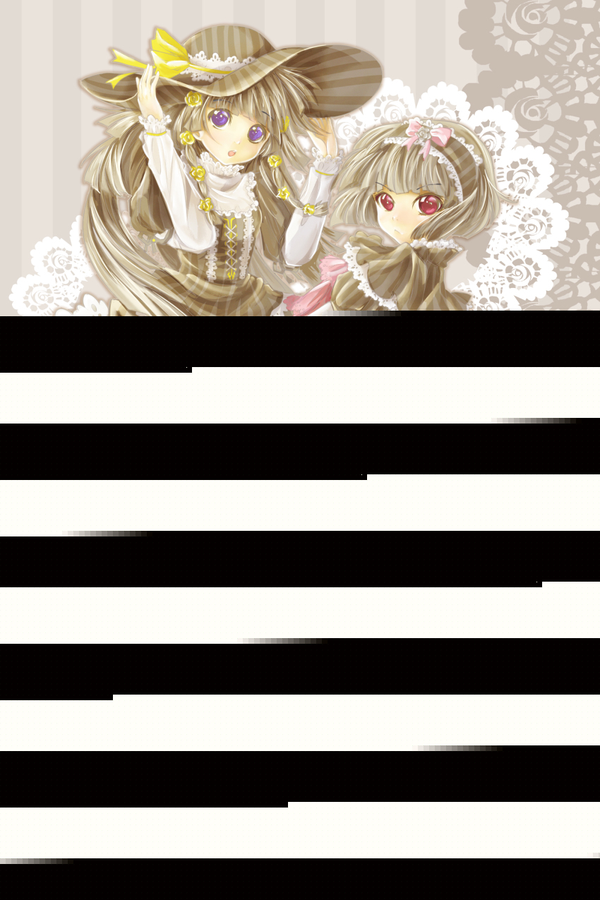 2boys, alluka_zoldyck, androgynous, ascot, bad_id, bad_pixiv_id, black_dress, black_hair