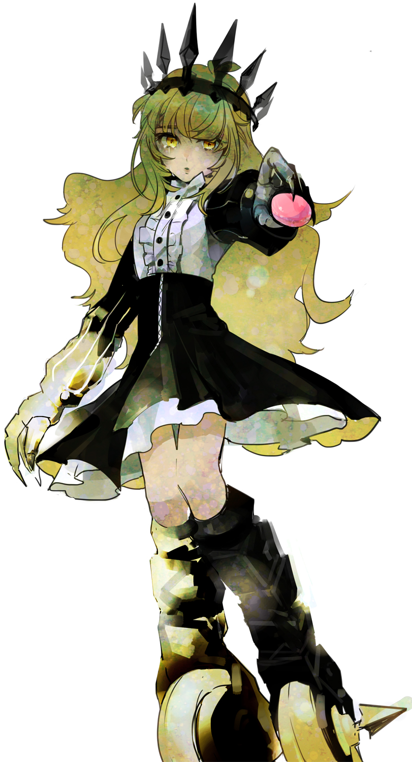 10s, 1girl, bad_id, bad_pixiv_id, black_rock_shooter, blonde_hair, chariot_(black_rock_shooter), chuong