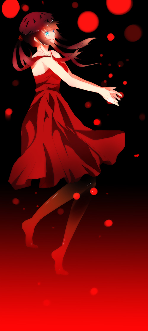 1girl, bad_id, bad_pixiv_id, blue_eyes, dress, female_focus, kochair, original