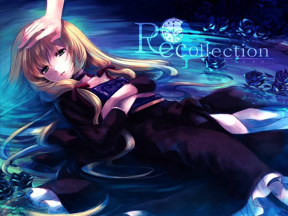 1girl, bad_id, bad_pixiv_id, black_dress, blonde_hair, book, bow, dress