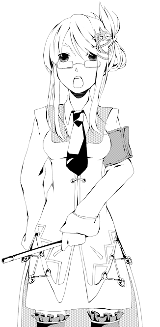 breasts, dia_(luminous_arc), glasses, hair_ornament, heart, luminous_arc, luminous_arc_2, necktie