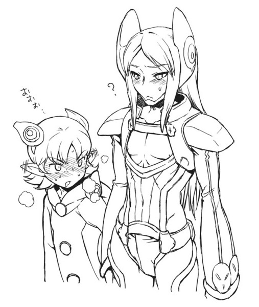 blush, elf, open_mouth, phantasy_star, phantasy_star_zero, pointy_ears, reve_(phantasy_star), saliva