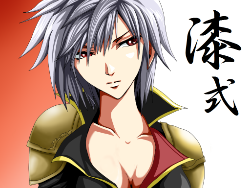 breasts, final_fantasy, final_fantasy_type-0, red_eyes, seven_(fft-0), short_hair, silver_hair