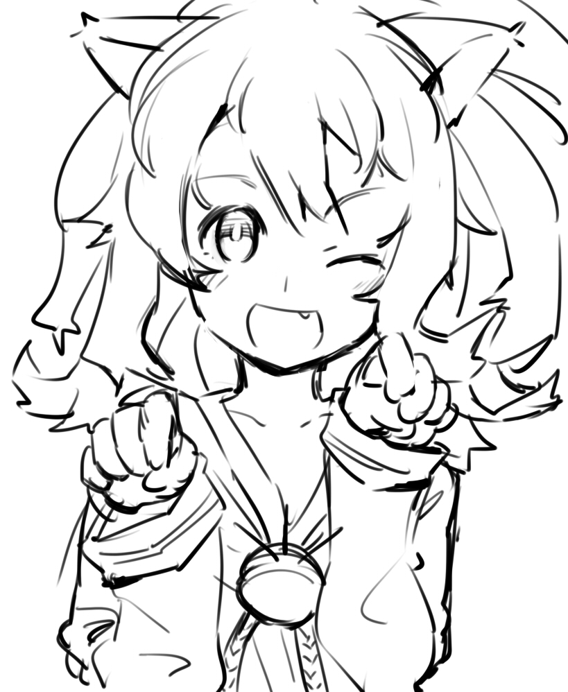 1girl, animal_ears, bell, cat_ears, disgaea, drawfag, fang, female_focus